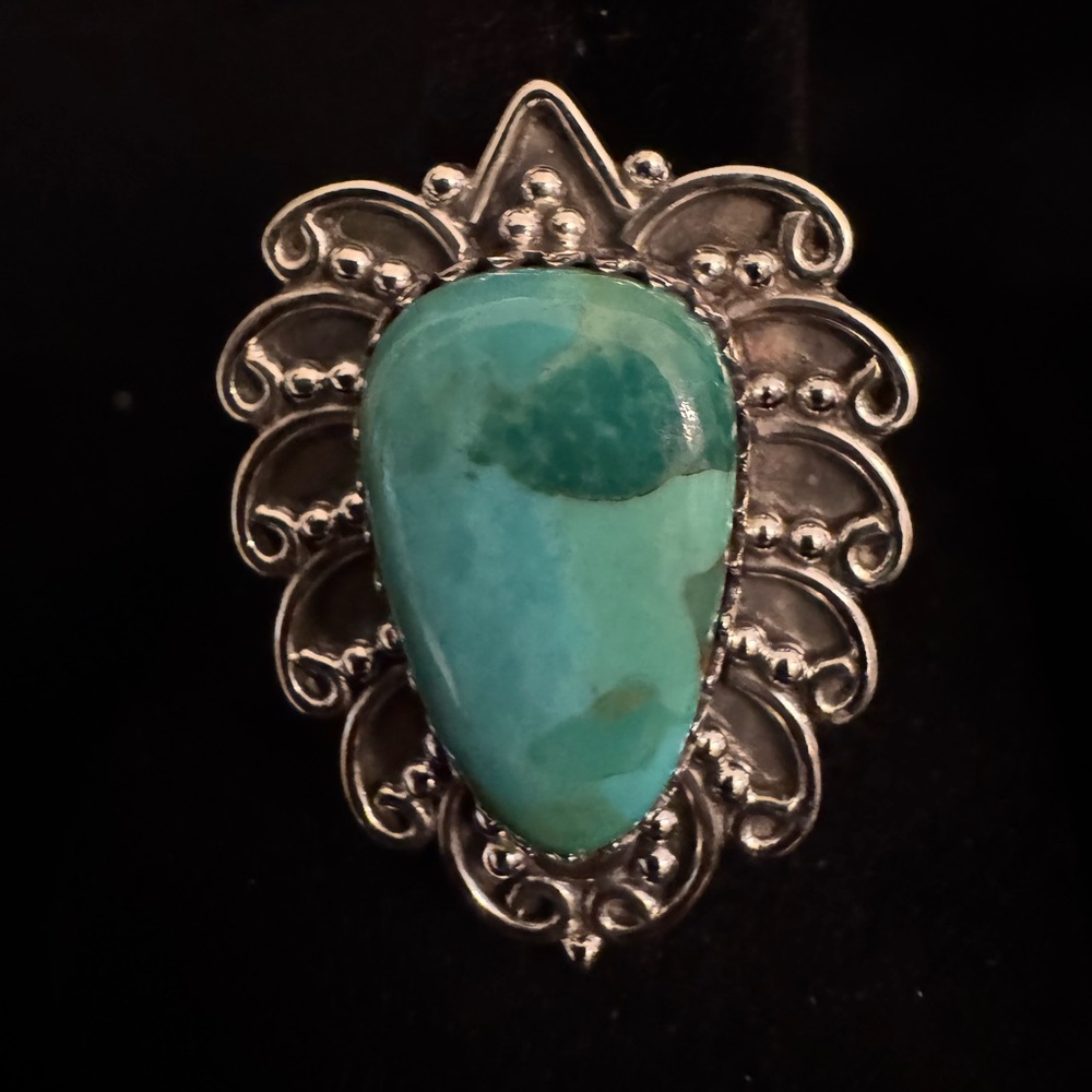 Sterling Silver and Turquoise‎ Statement Ring